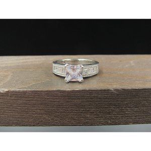 Size 7 Sterling Silver Amazing Cubic Zirconia Gem Band Ring